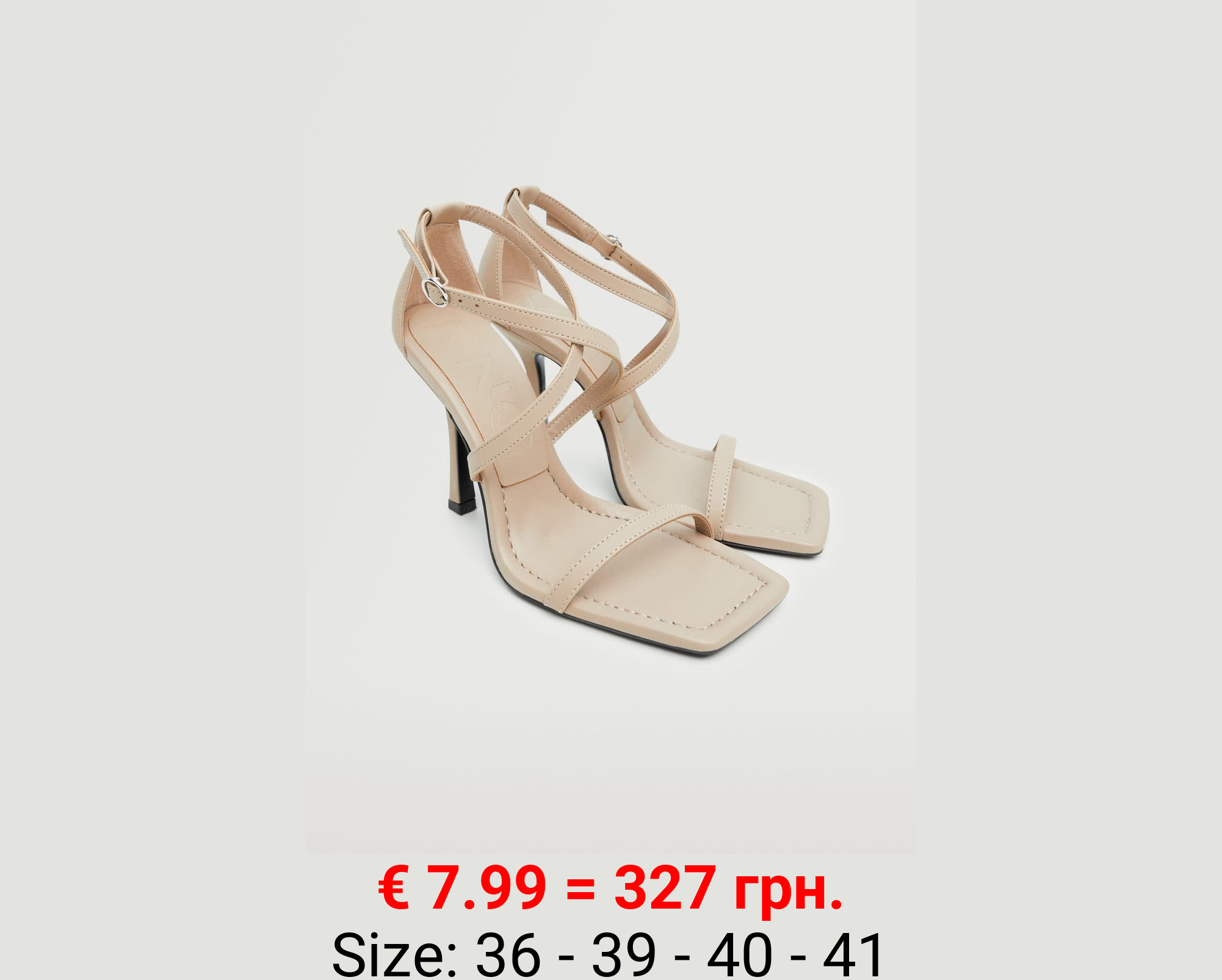 Sandalia tiras tacón