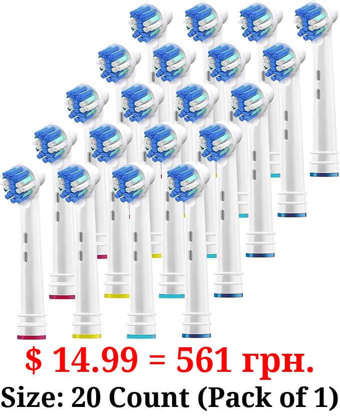 Replacement Toothbrush Heads for Oral B Braun, 20 Pk Professional Electric Toothbrush Heads, Brush Heads Refill for Oral-B Pro 1000, 7000, 9000, 6000, 5000, 3000, Genius, Vitality, Professional, Floss