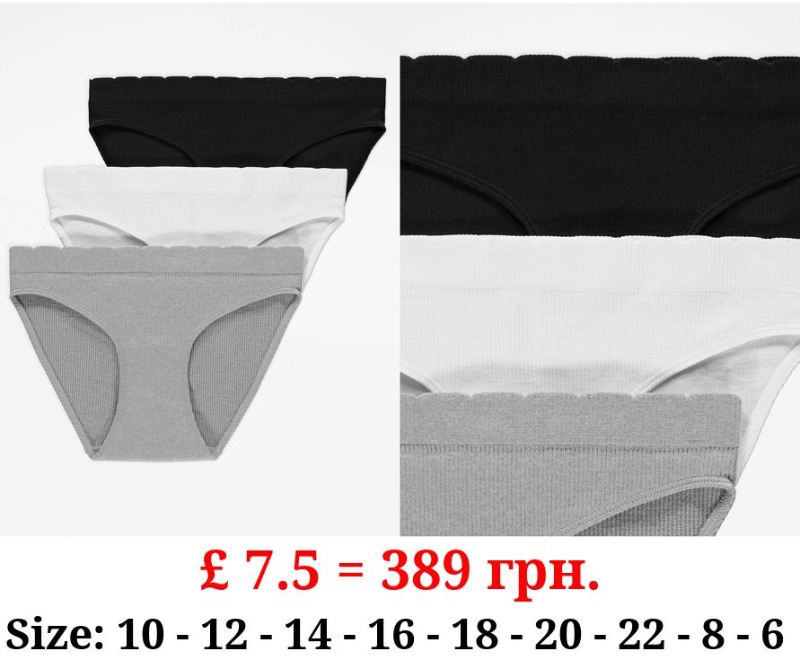 Ribbed Seam Free Comfort High Leg Knickers 3 Pack