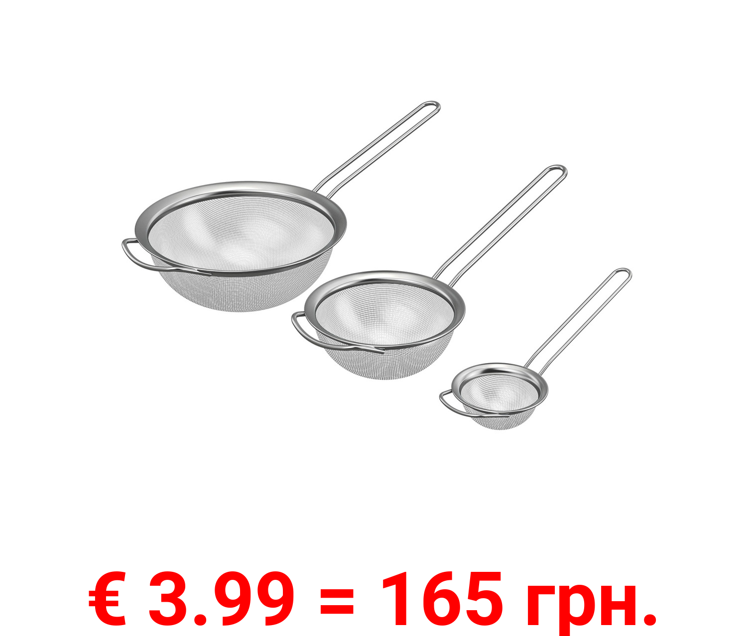 ERNESTO® Küchensieb-Set, 3 Stück, aus Edelstahl