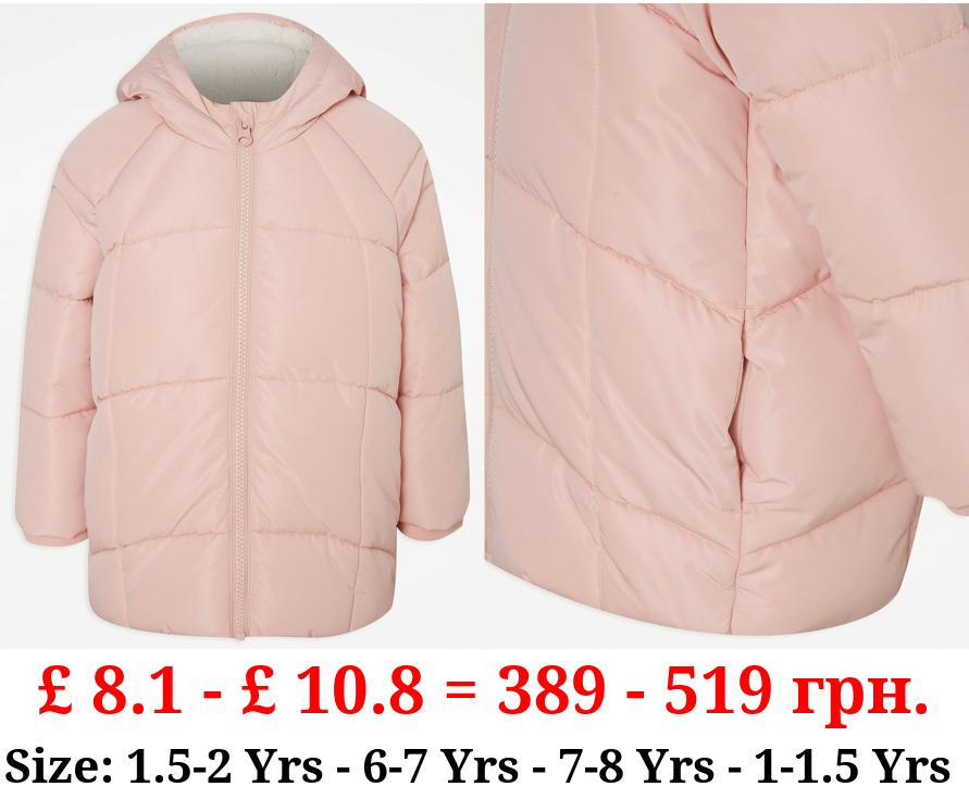 Pink Padded Hooded Coat