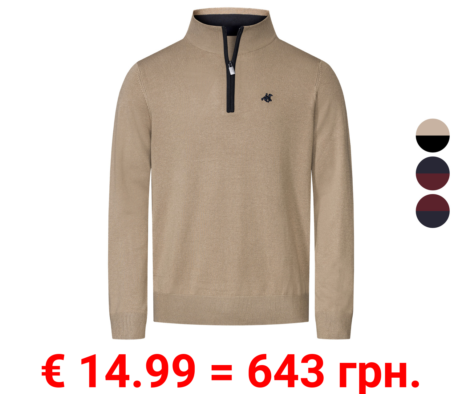 LIVERGY® x Grand Polo Herren Stricktroyer mit Viskose