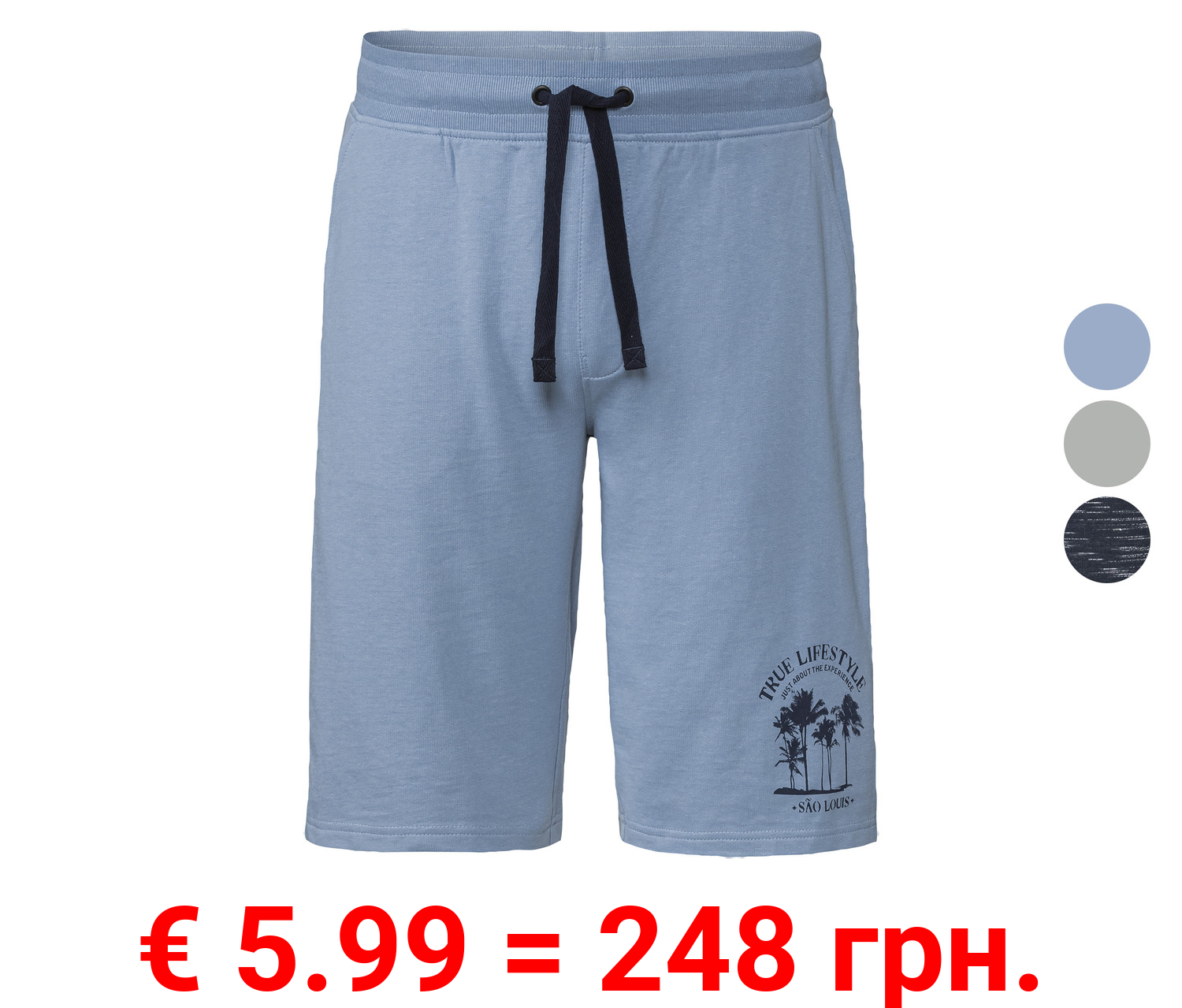 LIVERGY® Herren Sweatbermuda mit hohem Baumwollanteil