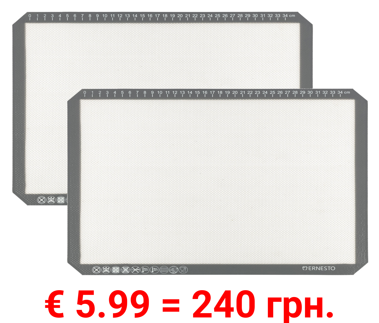 ERNESTO® Silikon-Backmatten, 2 Stück, hitzebeständig