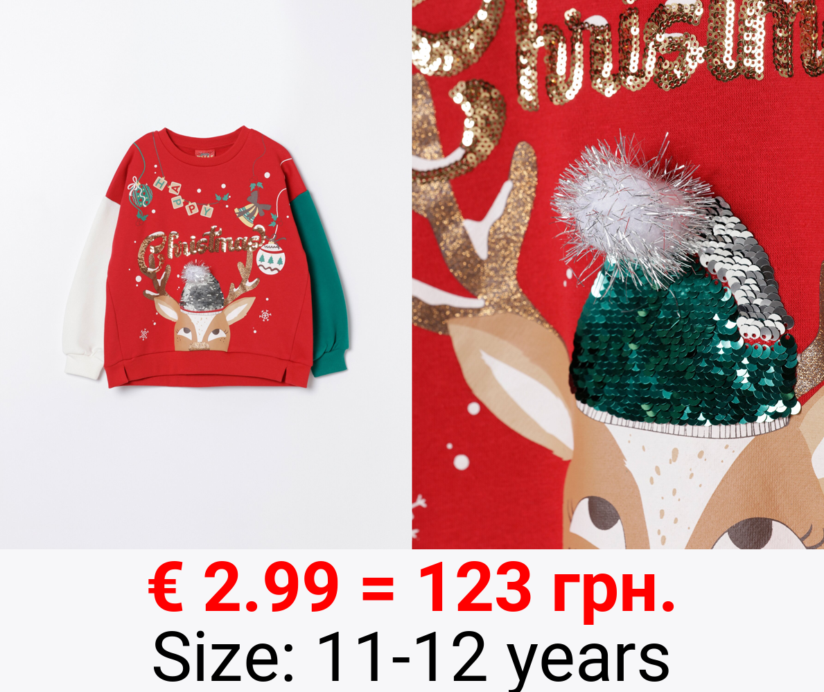 Sequinned Christmas sweatshirt