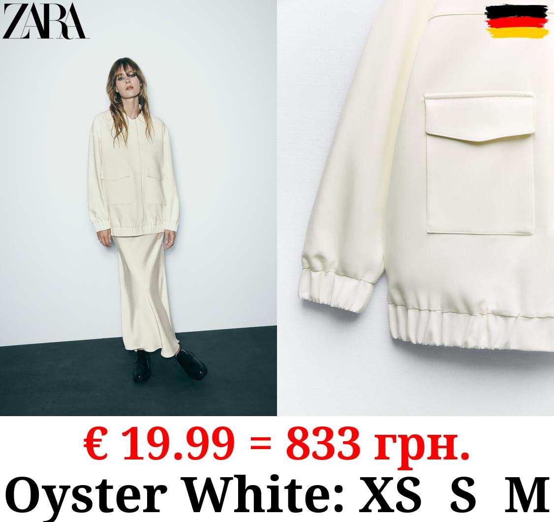 LONGLINE BOMBER JACKET WITH PATCH POCKETS