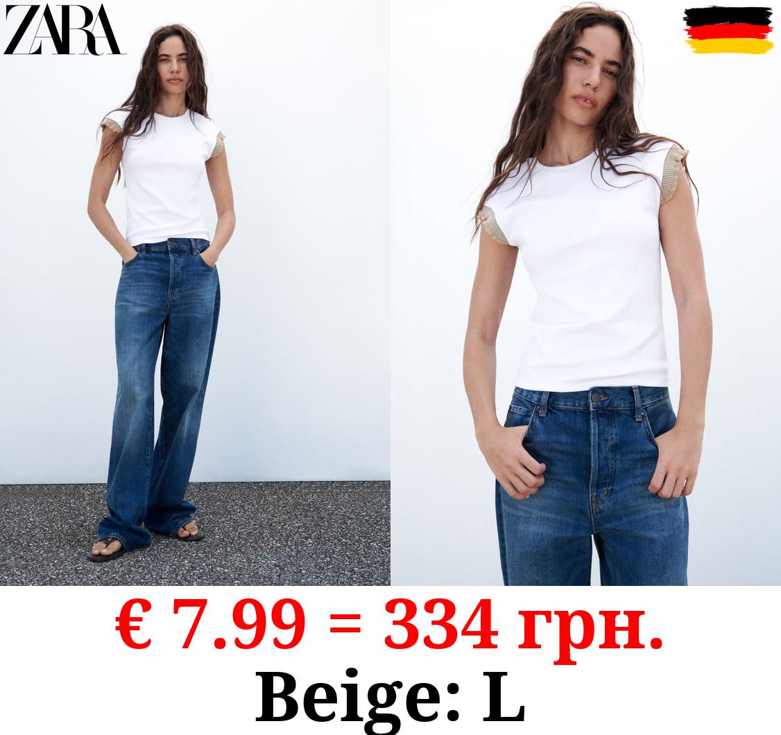 EMBELLISHED TRIM T-SHIRT