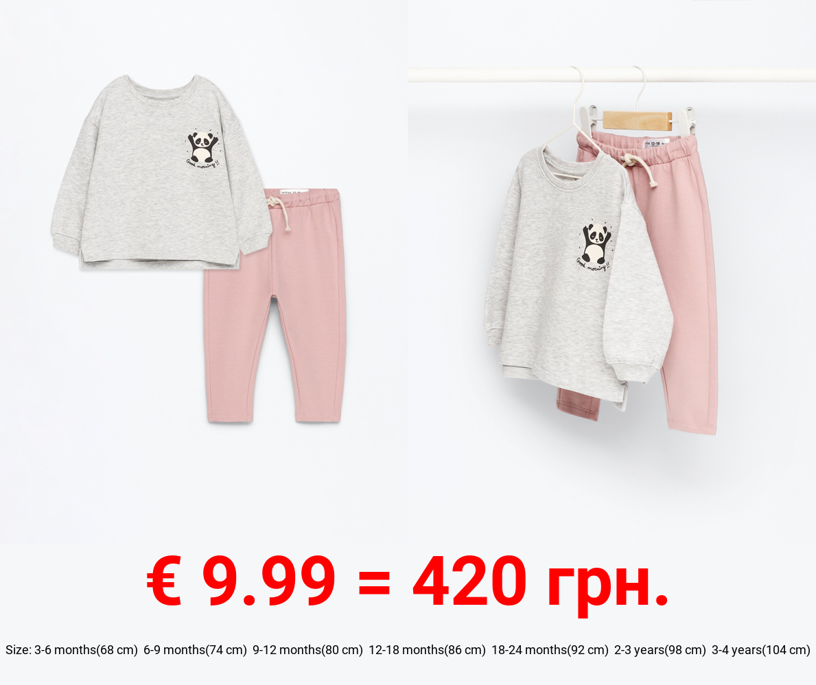 Printed sweatshirt and trousers co-ord