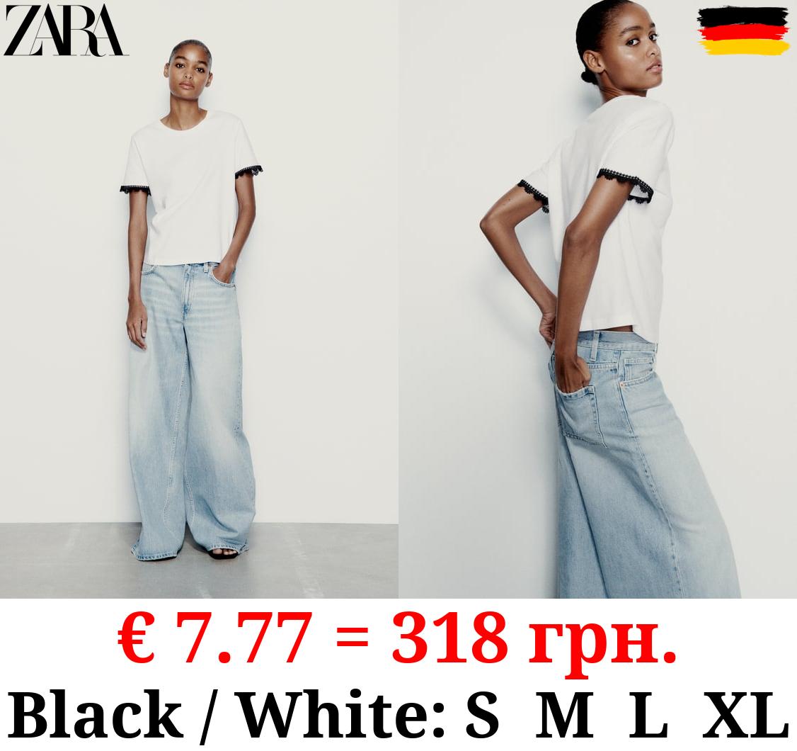 COTTON T-SHIRT WITH EMBELLISHED TRIM