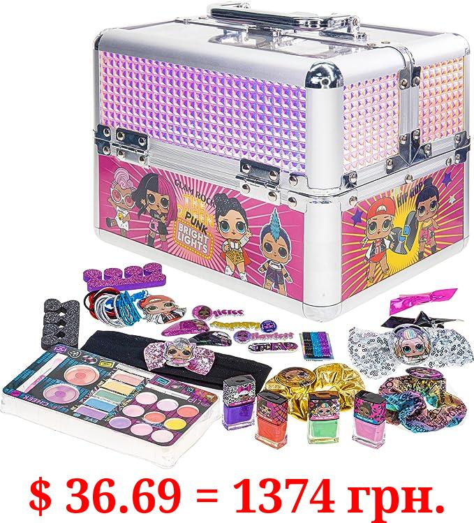 L.O.L Surprise! Townley Girl Train Case Cosmetic Makeup Set Includes Lip Gloss, Eye Shimmer, Nail Polish, Hair Accessories & More! for Kids Girls, Ages 3+ Perfect for Parties, Sleepovers & Makeovers