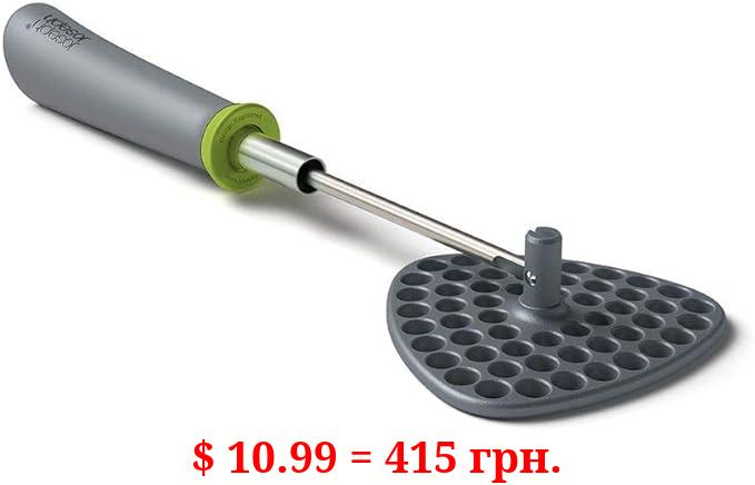 Joseph Joseph Delta Folding Potato Masher Stores Flat Space Saving Locking, One-Size, Gray/Green