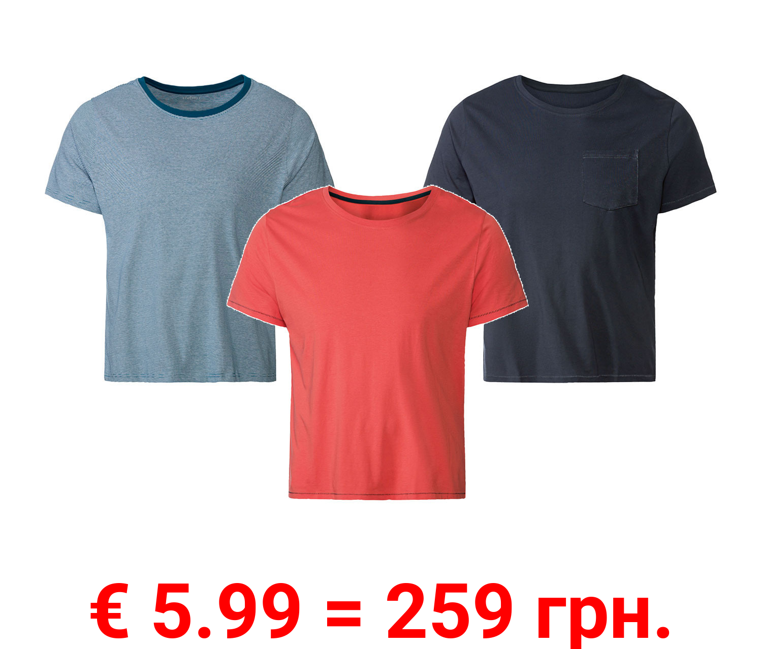 LIVERGY® Herren T-Shirt, leger geschnitten, aus reiner Baumwolle