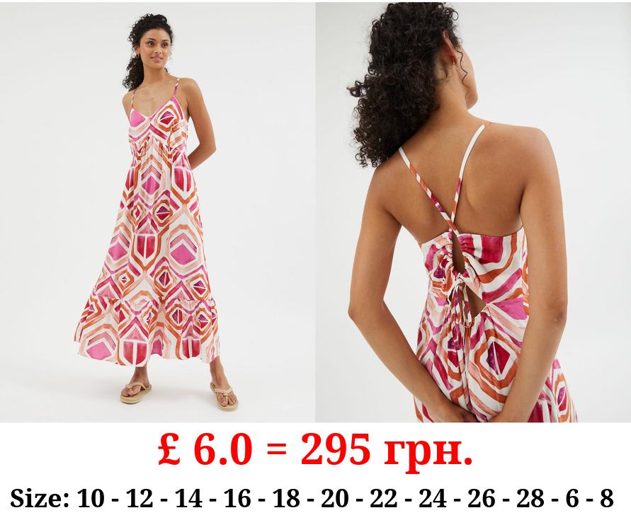 Pink Geometric Maxi Dress