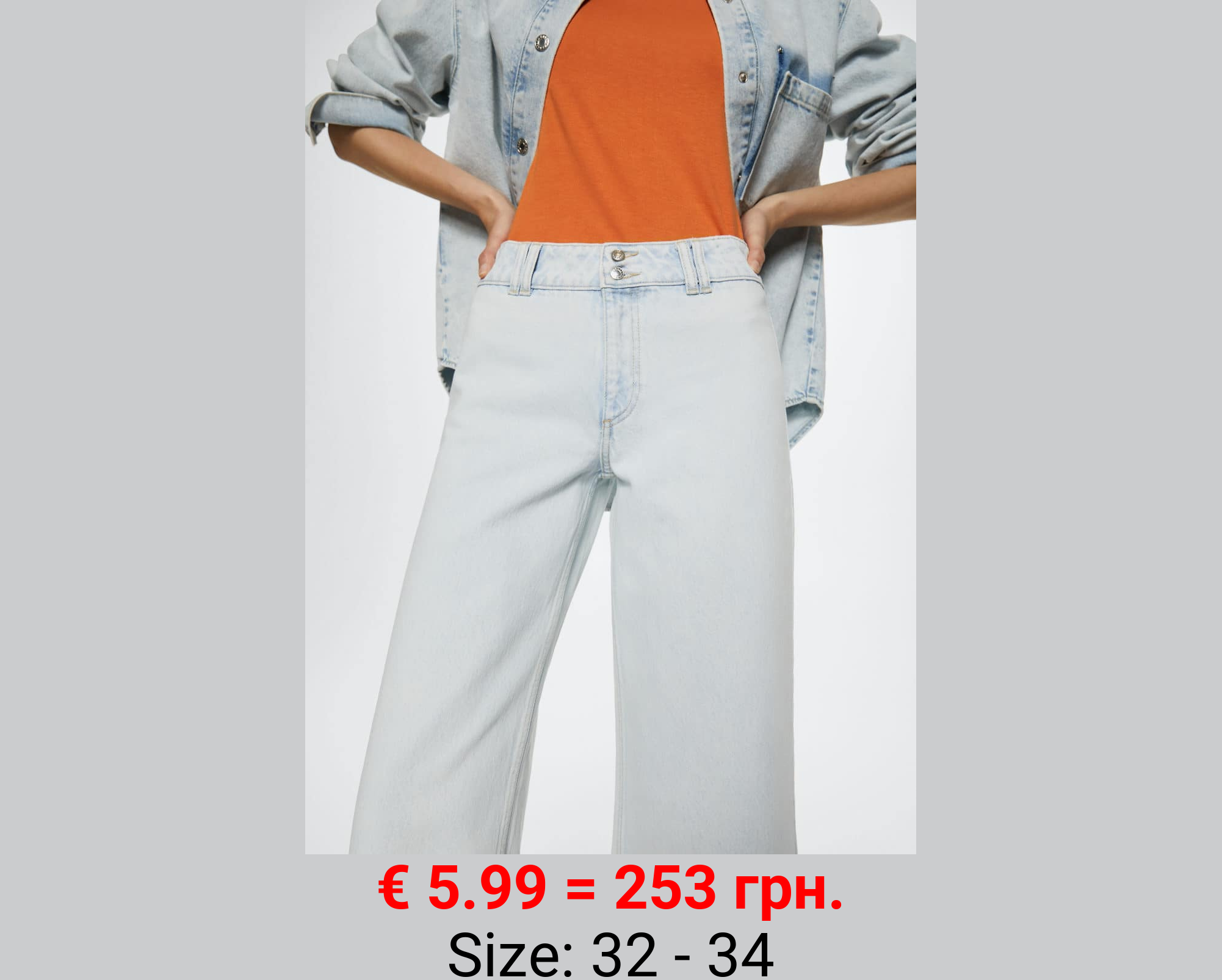 Jeans tiro medio wideleg