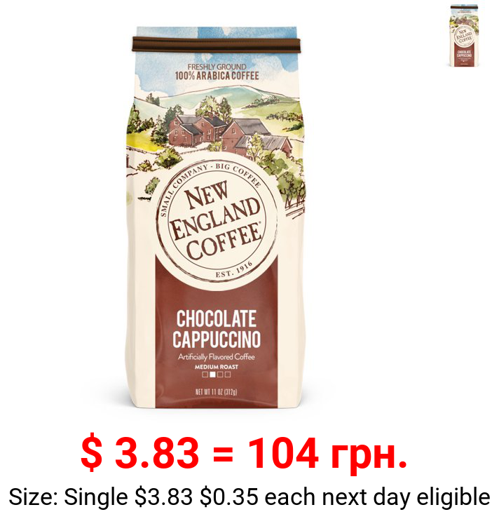 New England Coffee Chocolate Cappuccino, Medium Roast, Ground Coffee, 11 oz.