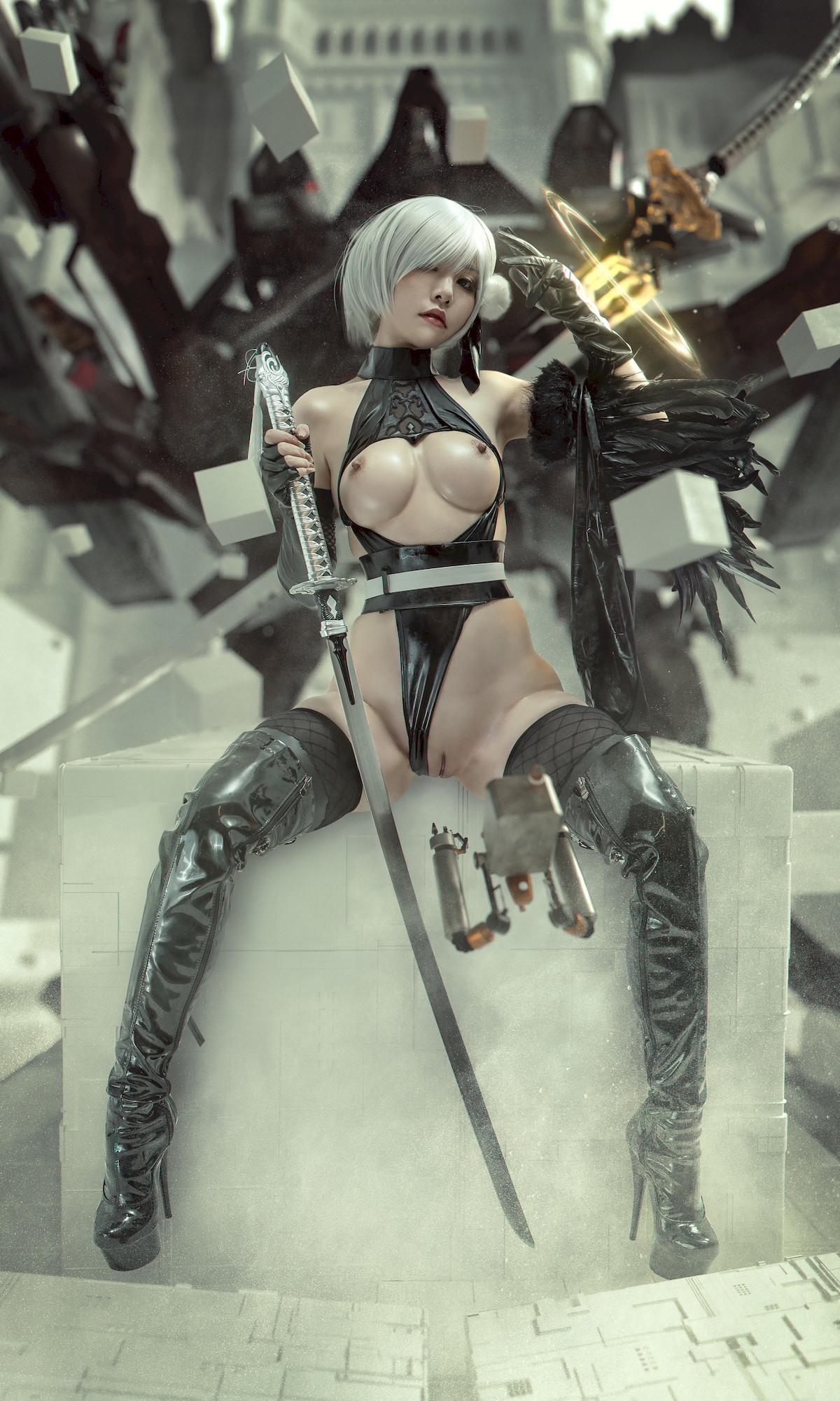 爆机少女喵小吉 Cosplay 尼尔机械纪元-人形兵器 6