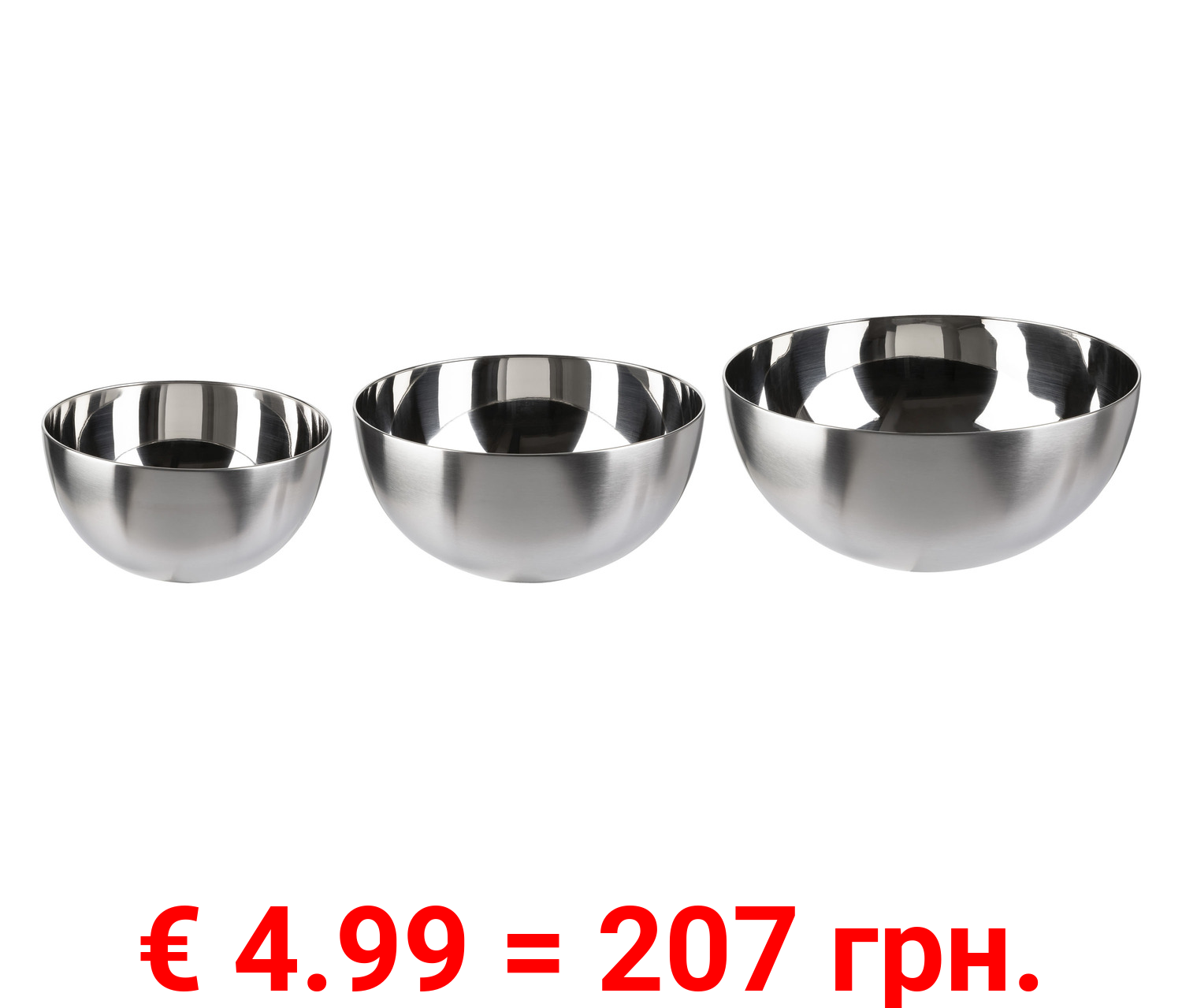 ERNESTO® Edelstahl-Schüssel-Set, 3-teilig