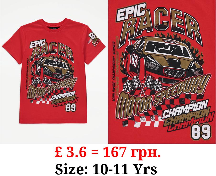 Red Epic Racer Foil Graphic T-Shirt