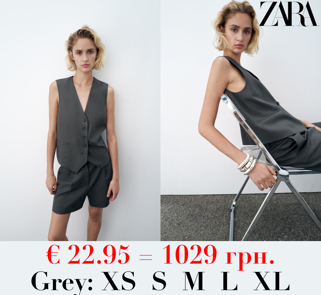 LINEN BLEND HIGH-WAIST BERMUDA SHORTS