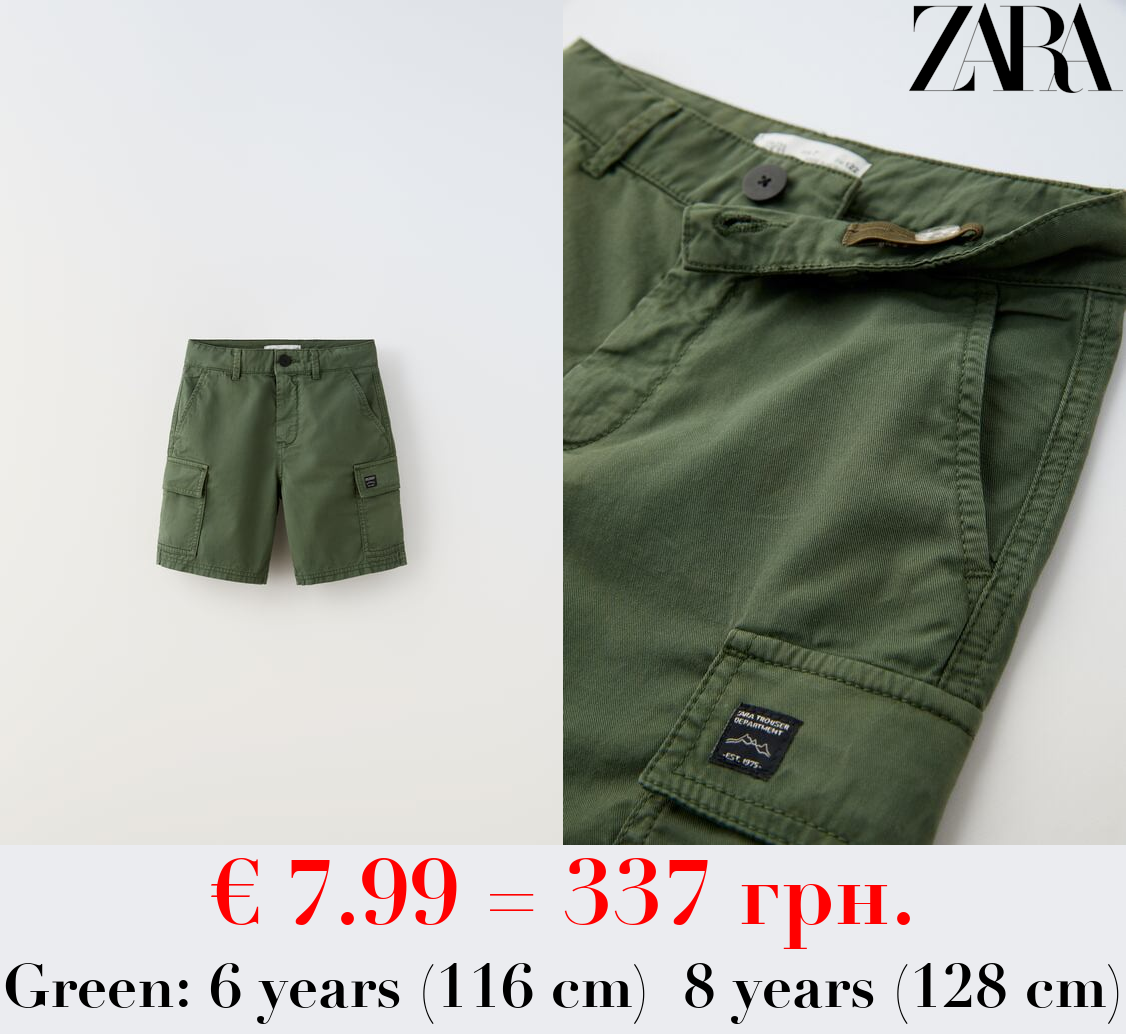 TWILL CARGO BERMUDA SHORTS