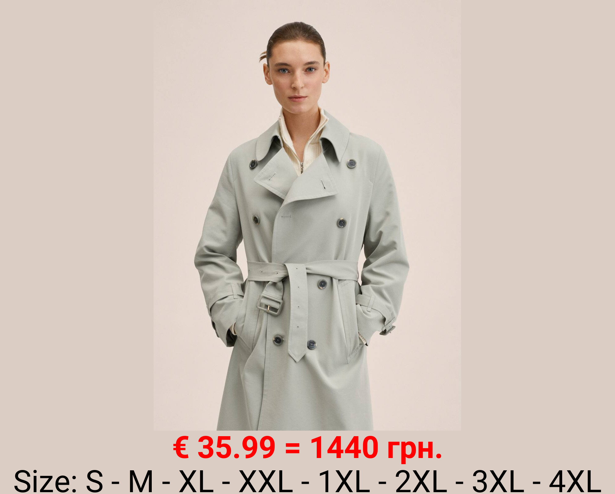 Gabardina doble botonadura