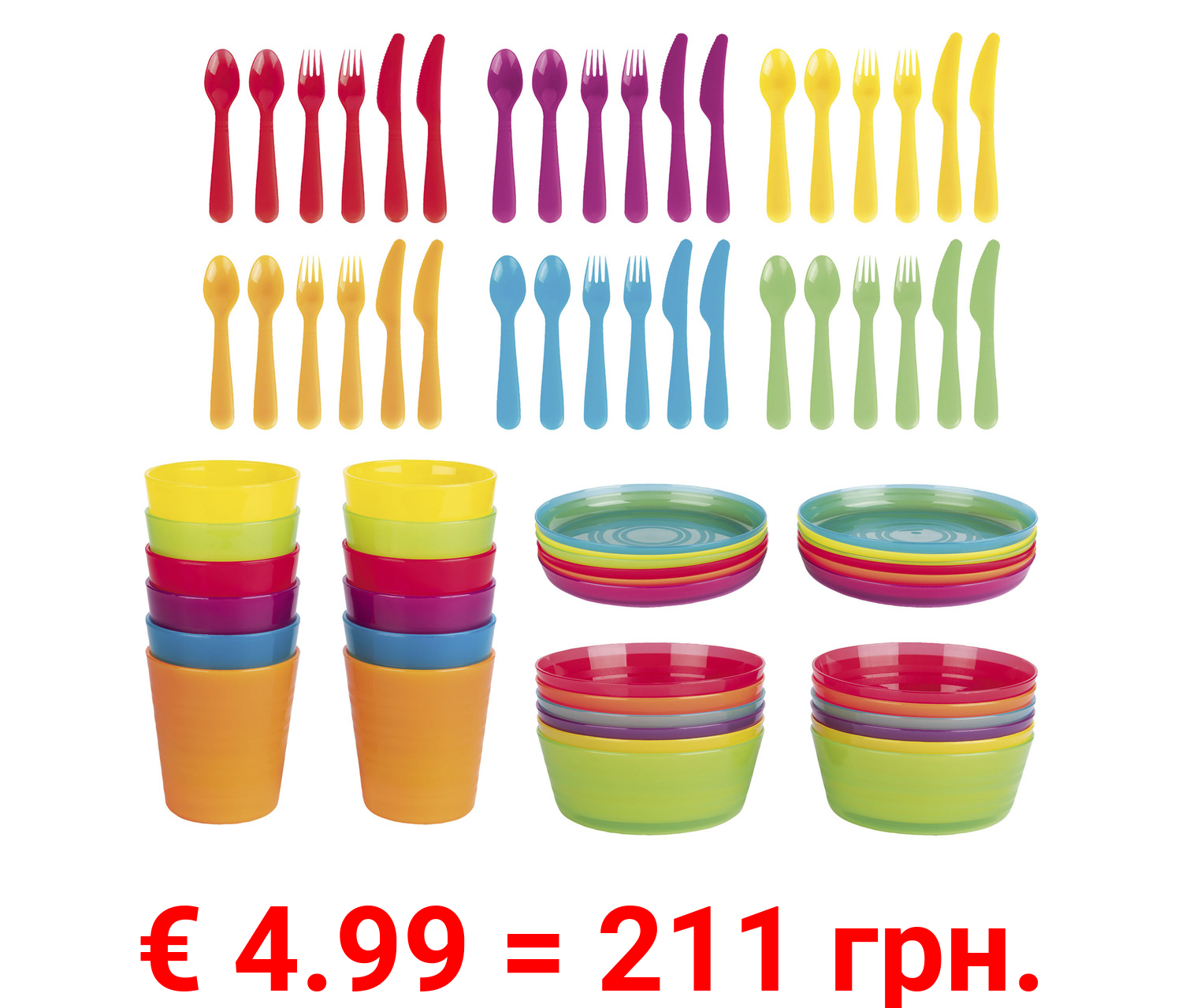 ERNESTO® Kunststoff-Partygeschirr-Set XXL, BPA-frei