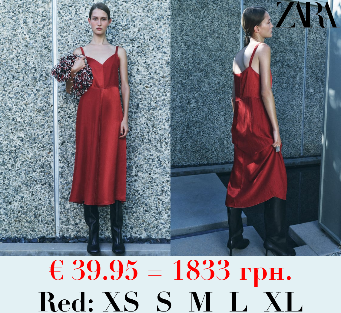 SATIN SLIP DRESS - ZW COLLECTION