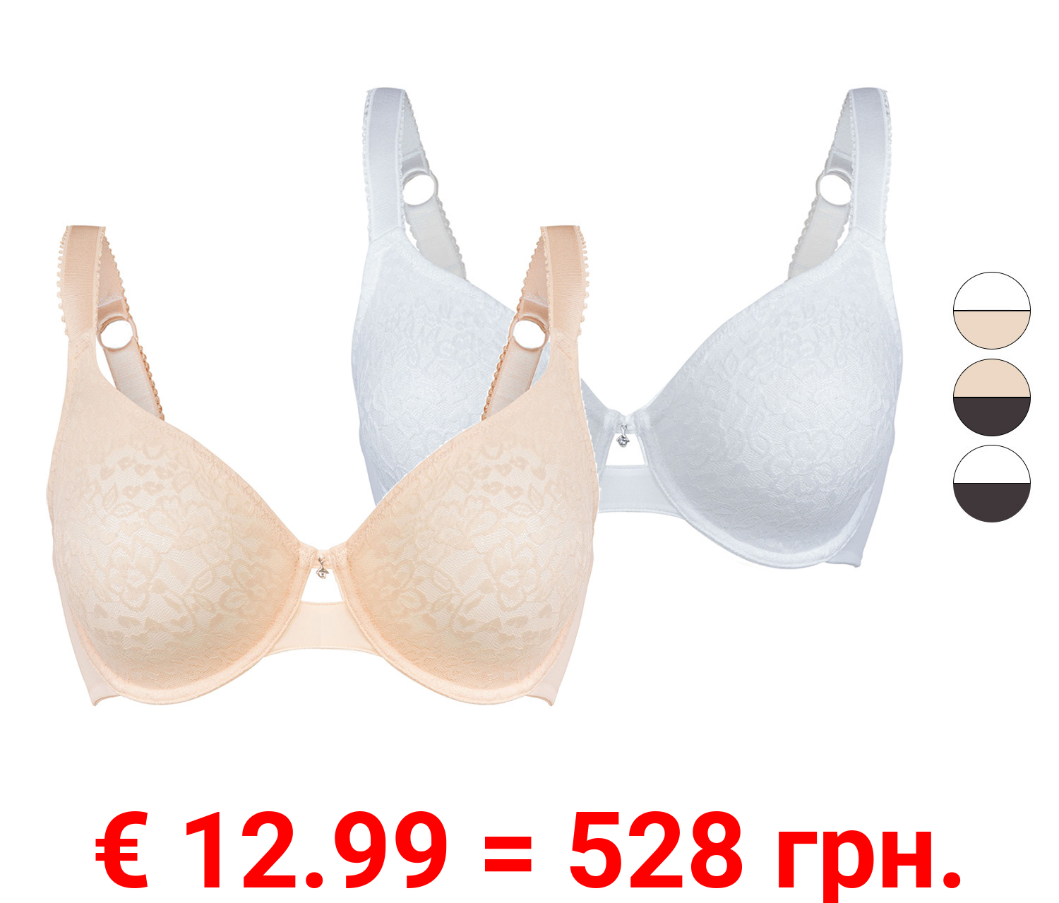 esmara Damen Minimizer BHs, 2 Stück, mit Bügel