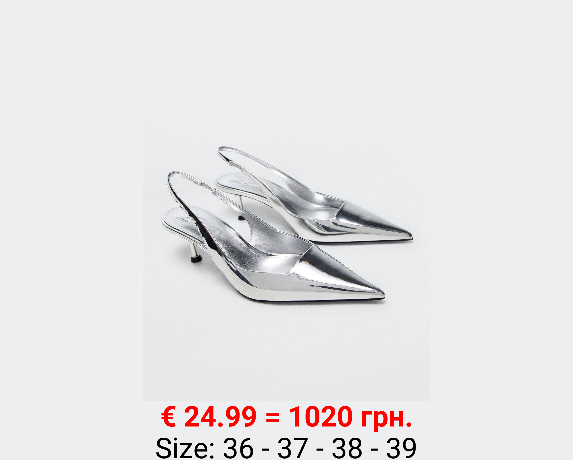 Zapato tacón metalizado