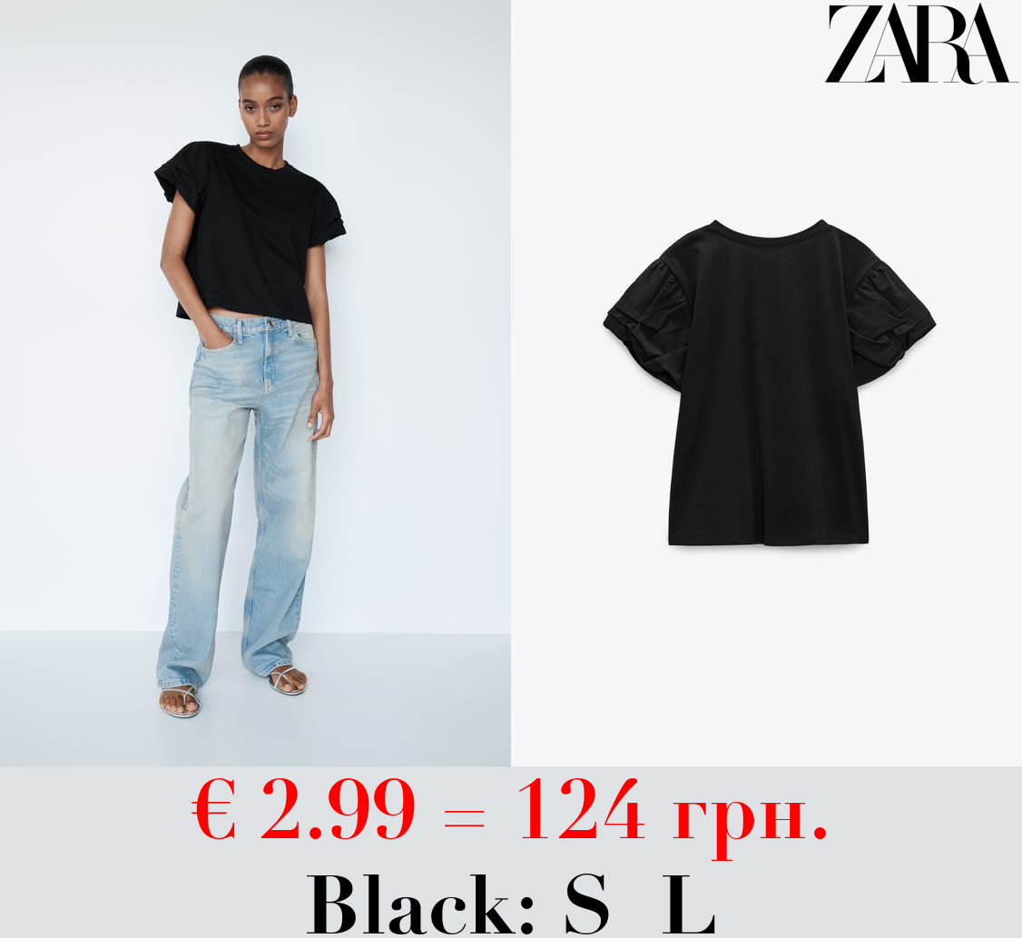 POPLIN SLEEVE T-SHIRT