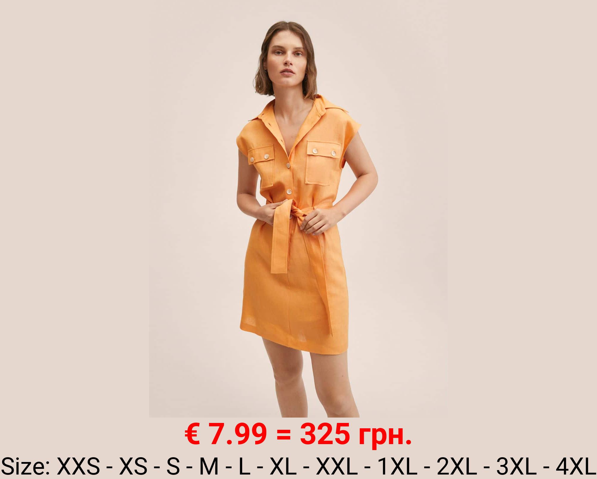 Vestido camisero 100% lino