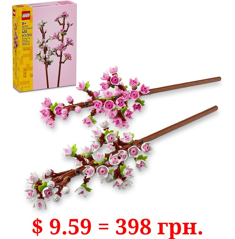 LEGO Cherry Blossoms Celebration Gift, Buildable Floral Display for Creative Kids, White and Pink Cherry Blossom, Spring Flower Gift for Girls and Boys Aged 8 and Up, 40725