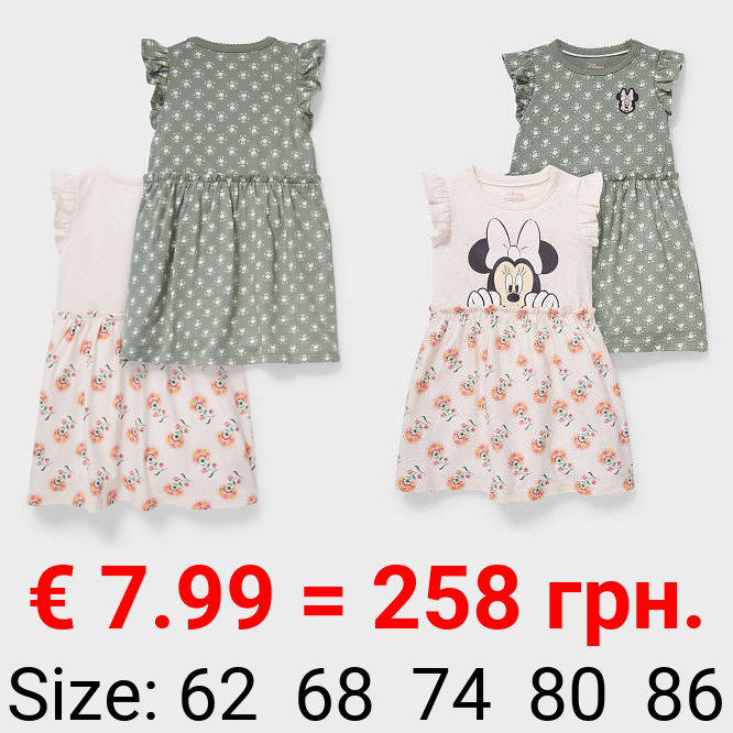 Multipack 2er - Minnie Maus - Baby-Kleid - Bio-Baumwolle