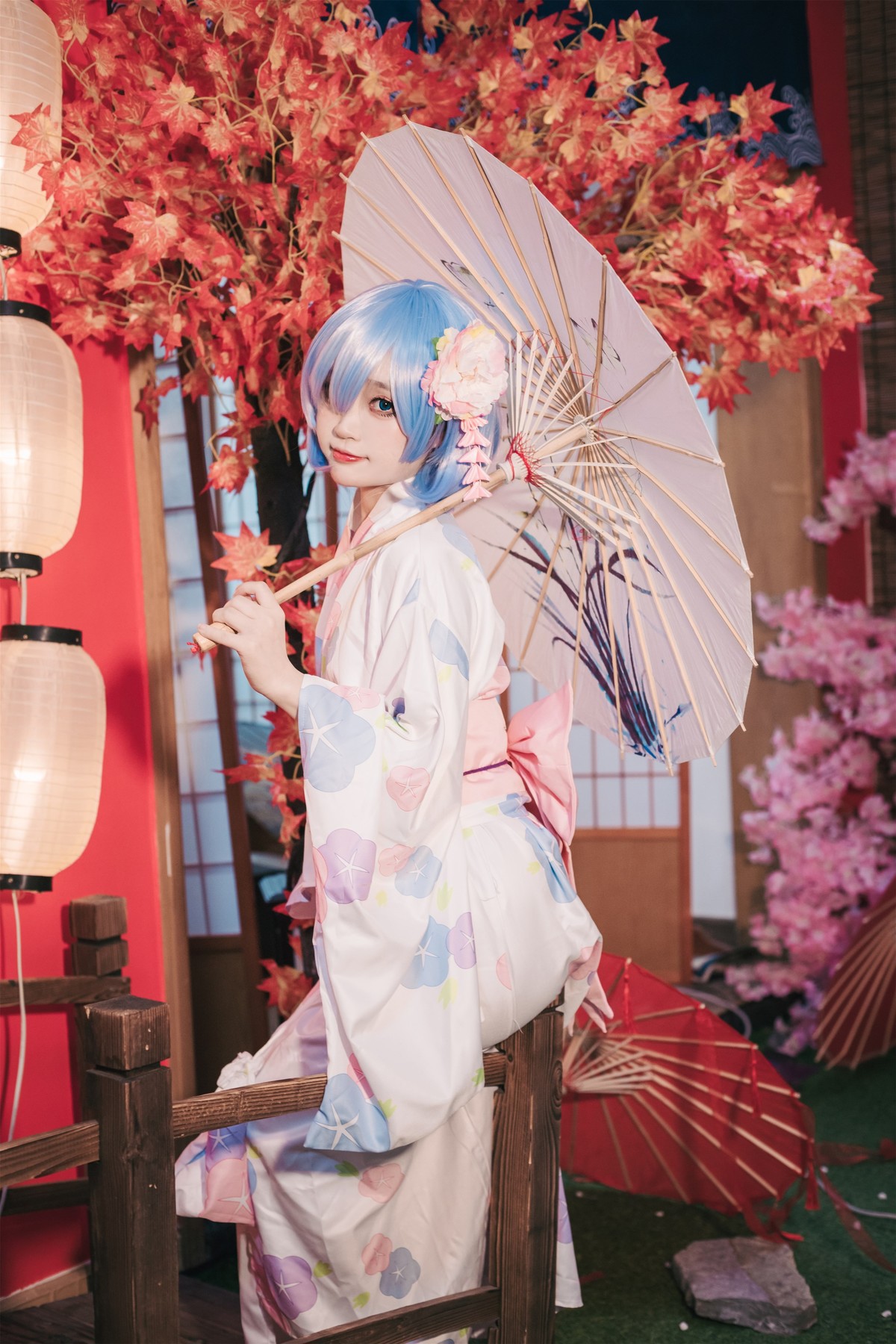 Cosplay 神沢永莉 蕾姆和风 4