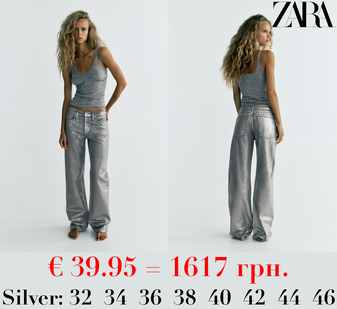 TRF WIDE-LEG MID-RISE METALLIC JEANS