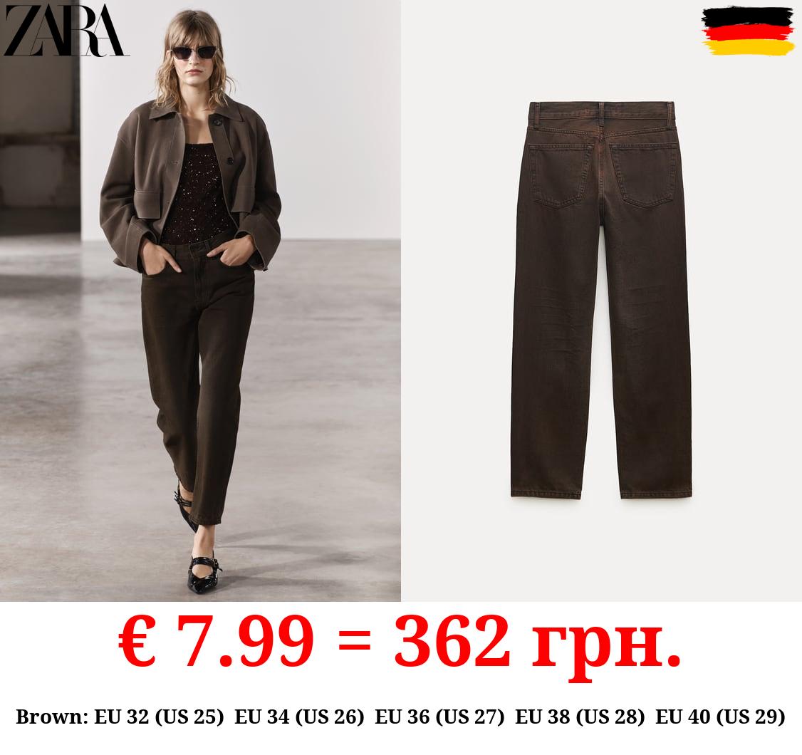 ZW COLLECTION STRAIGHT-LEG MID-RISE CROPPED JEANS