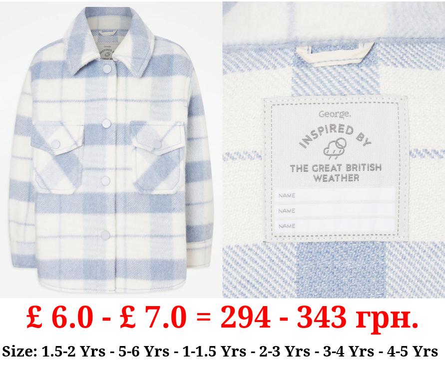 Blue Checked Fleece Shacket