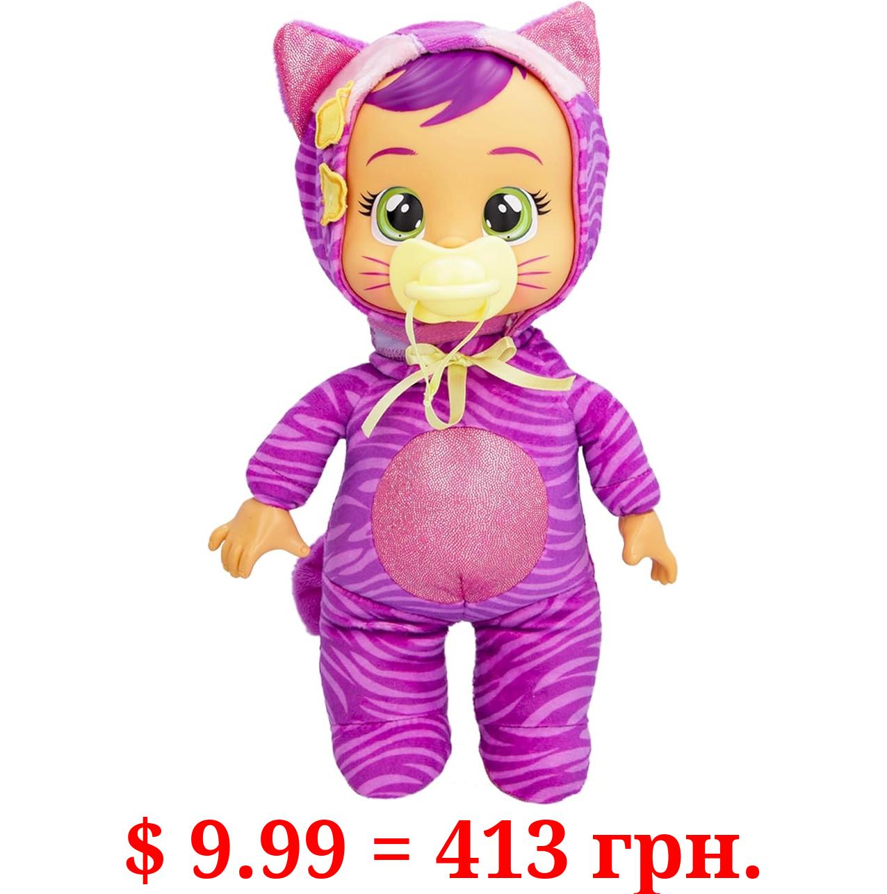 Cry Babies Tiny Cuddles Halloween Katie - 9" Baby Dolls, Cries Real Tears, Purple and Pink Cat Themed Pajamas