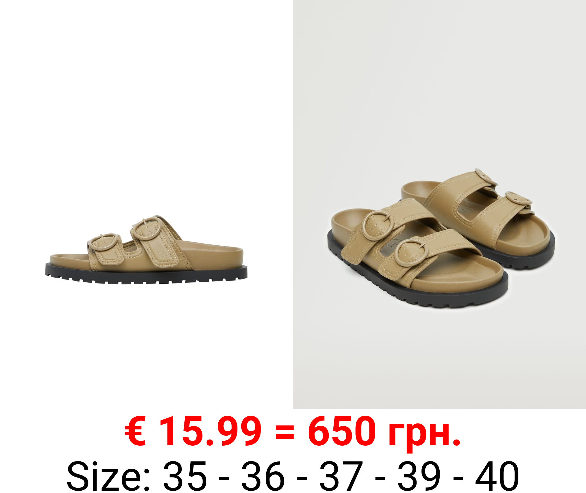 sandalia tiras hebilla