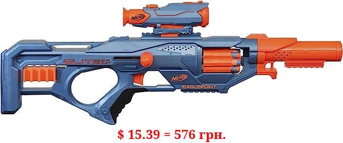 Nerf Elite 2.0 Eaglepoint RD-8 Blaster -- 8-Dart Drum, Detachable Scope and Barrel, 16 Official Nerf Elite Darts, Bolt Action