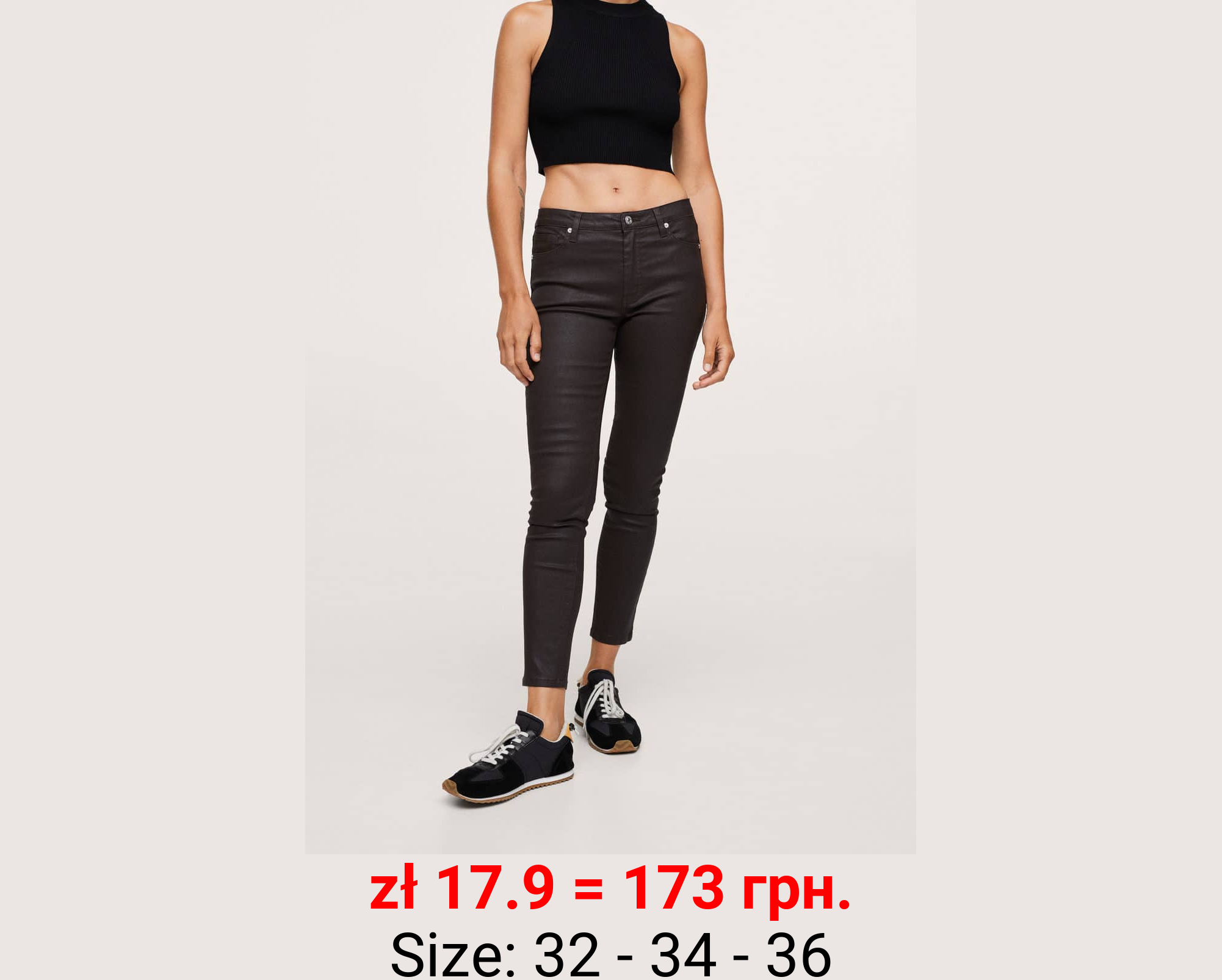 Vaqueros skinny crop isa encerado