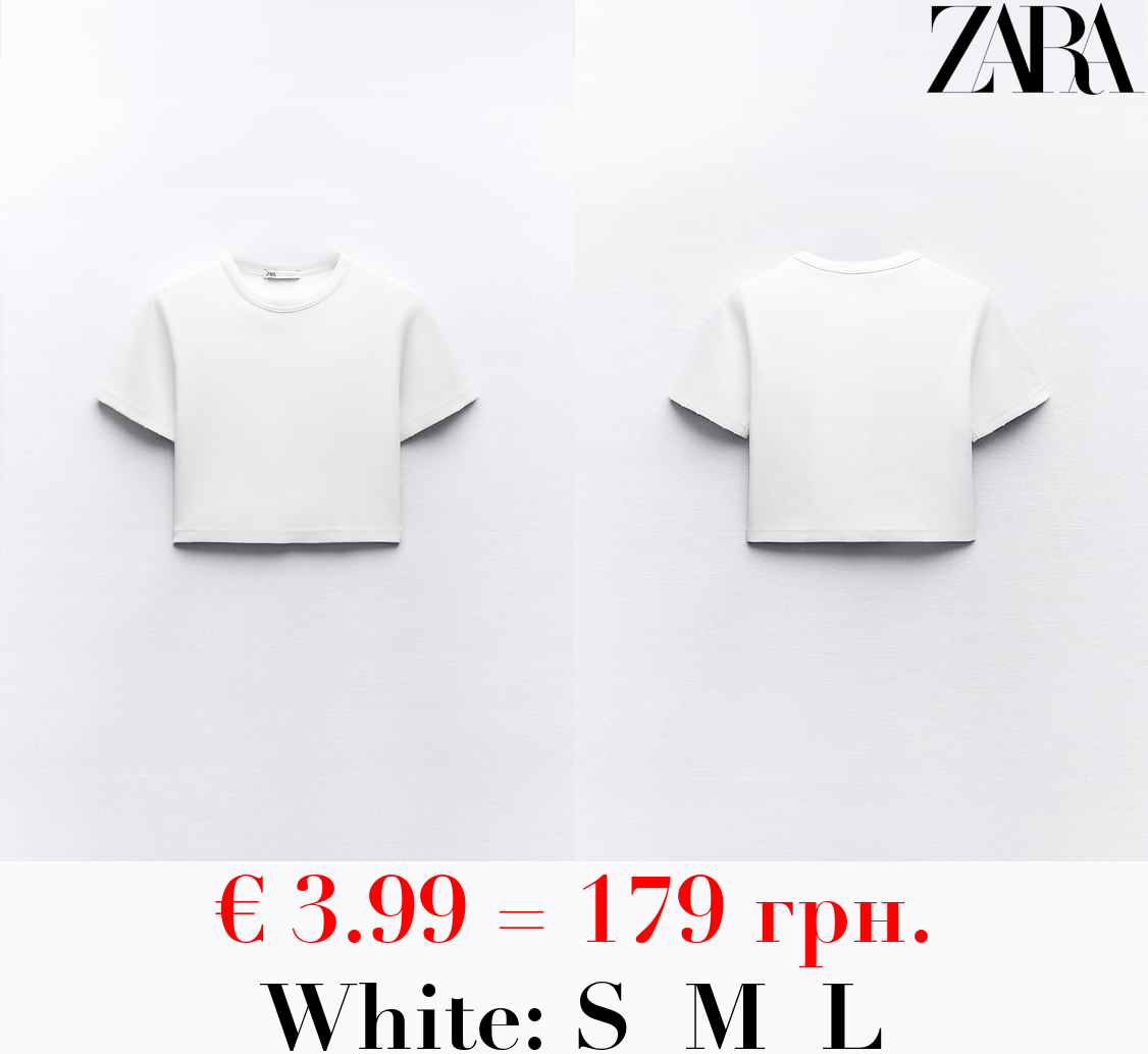 FADED-EFFECT RIBBED CROP TOP