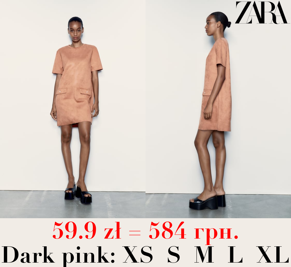 BASIC FAUX SUEDE DRESS