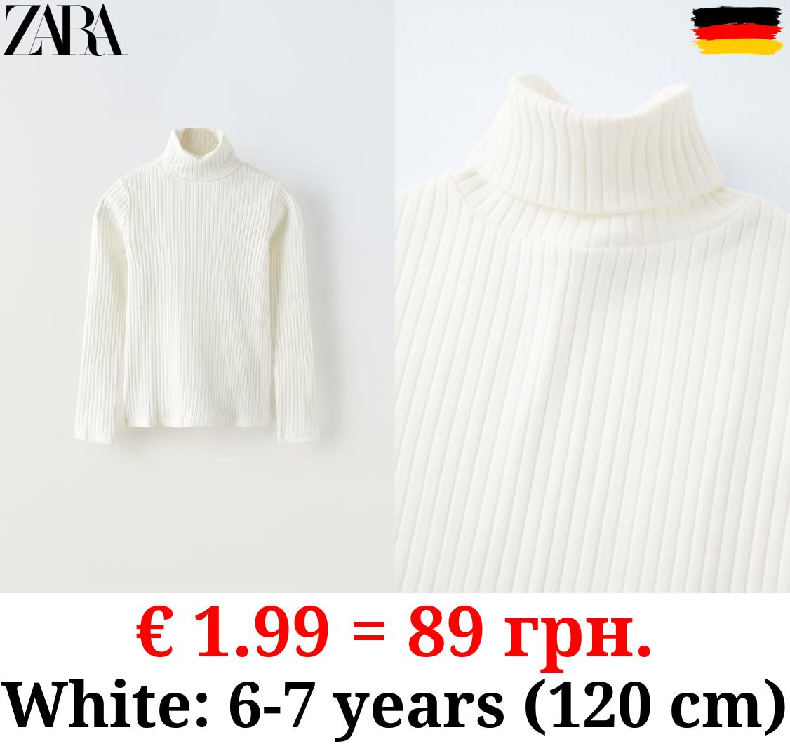 RIBBED TURTLENECK T-SHIRT