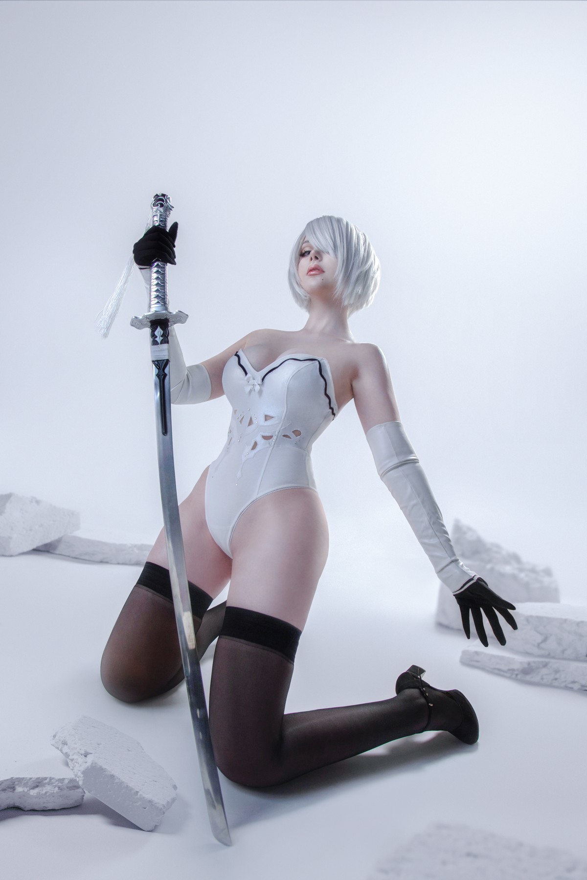 Cosplay Sayathefox 白毛狐狸 浴室诱惑 30