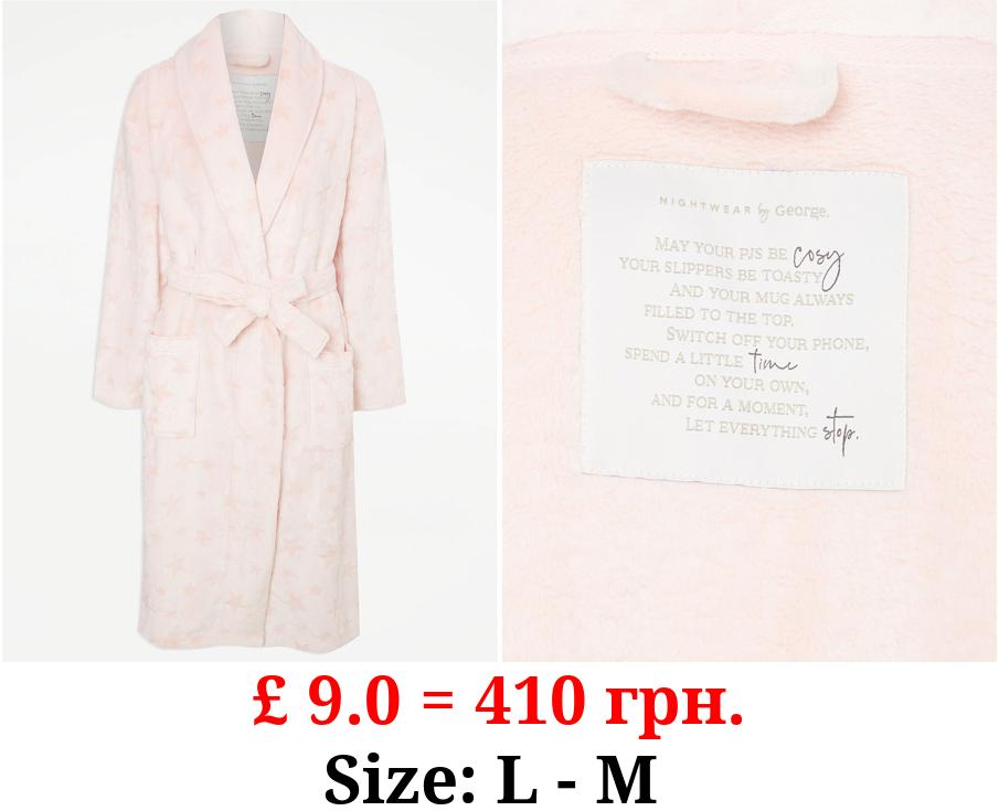 Pink Star Print Dressing Gown