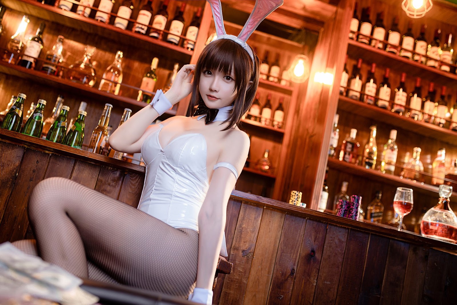 Cosplay 星之迟迟Hoshilily 加藤惠 兔女郎 5