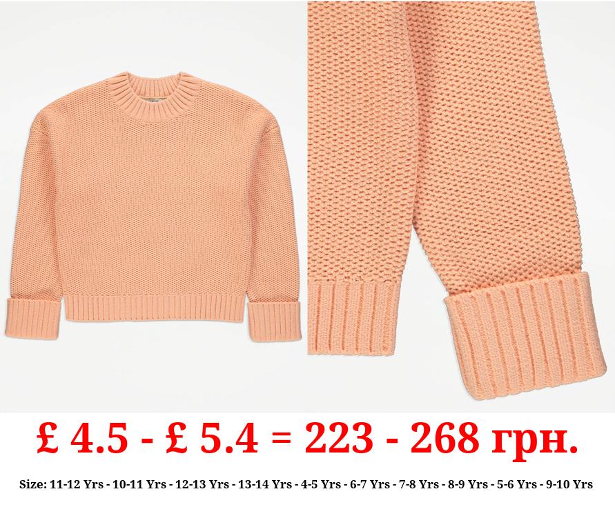 Peach Chenille Textured Jumper