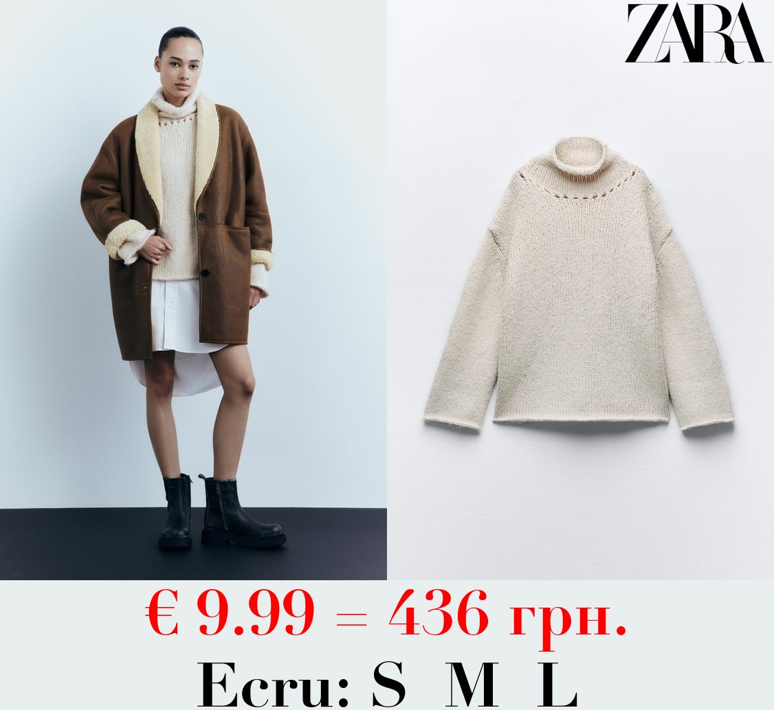 SWEATER WITH ROLLED-UP DETAIL