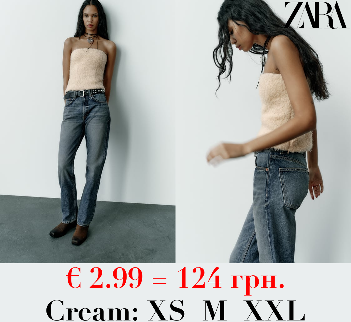 TEXTURED STRAPLESS TOP